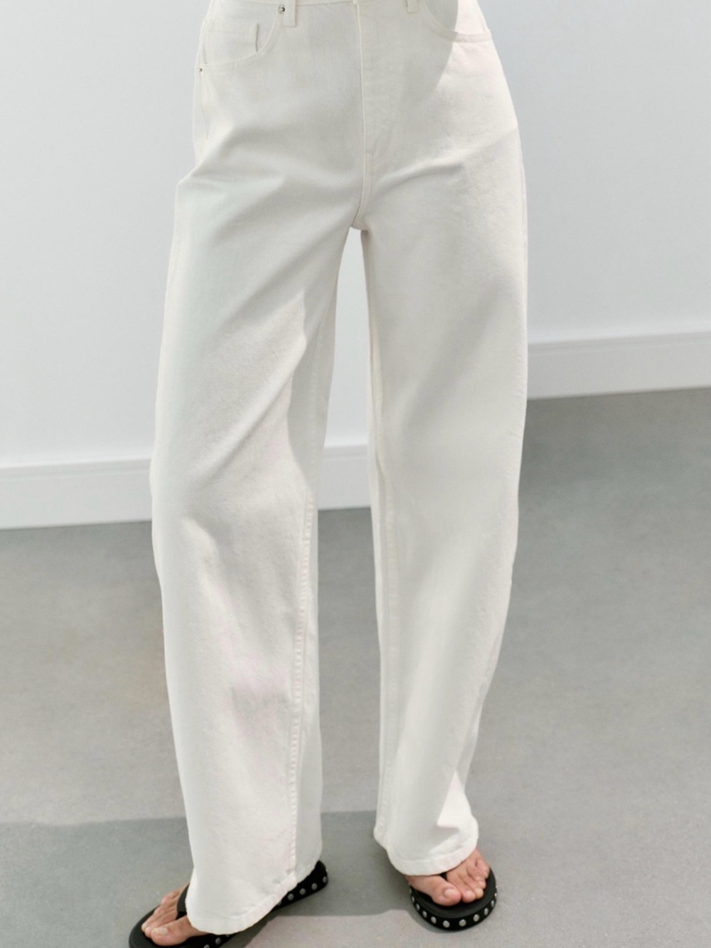 Zara White Denim Pants